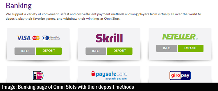 casino deposit methods