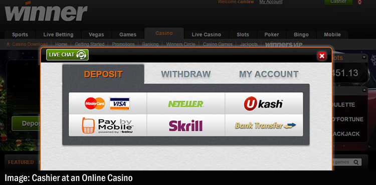 online casino cashier